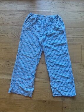 aerie Light Blue and White Striped seersucker pajama Pants